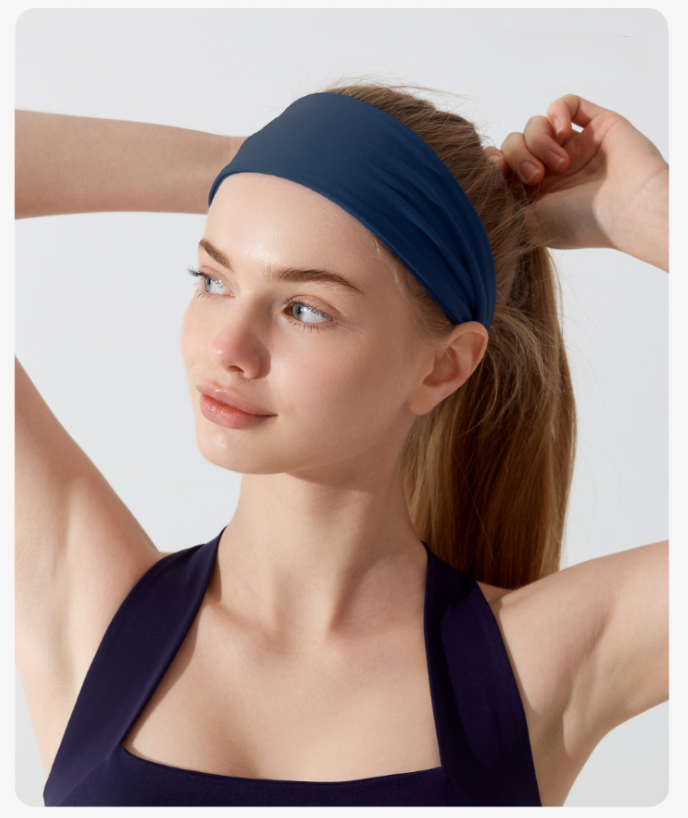 Unisex Wide Stretch Sports Headband – Moisture-Wicking Yoga & Workout Hairband for Men and Women