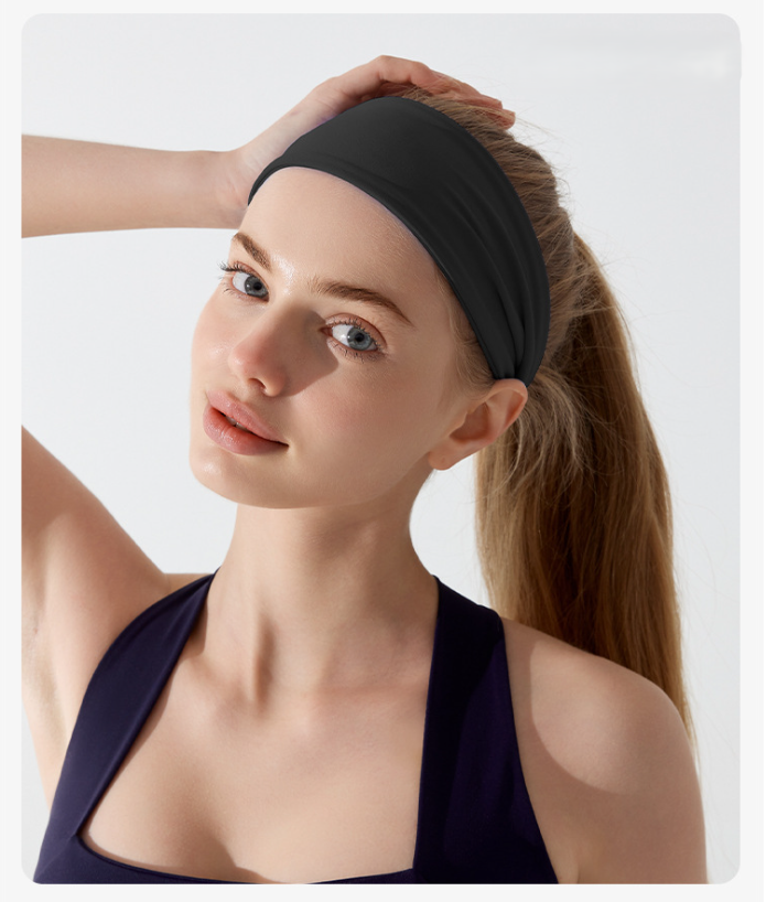 Unisex Wide Stretch Sports Headband – Moisture-Wicking Yoga & Workout Hairband for Men and Women