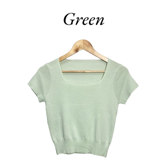 Square Neck Knit Top 3 color